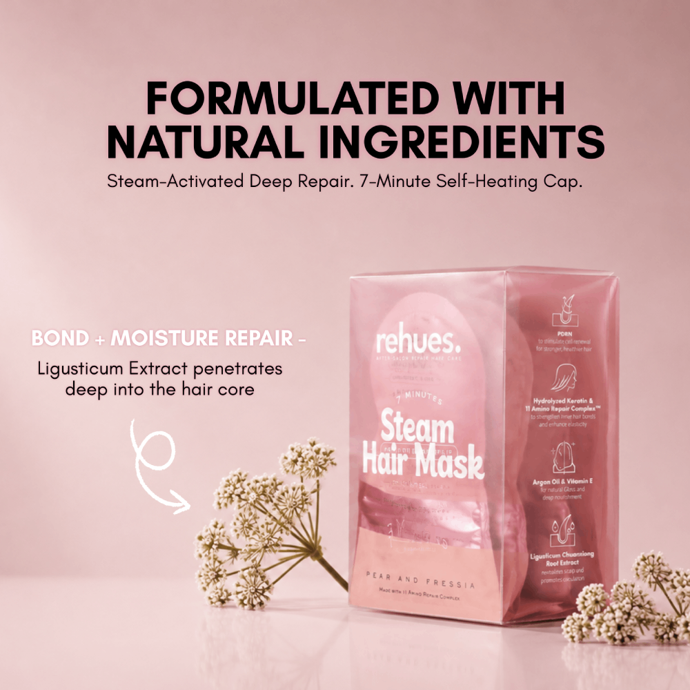 Rehues PDRN Steam Hair Mask restores moisture to dyed hair
